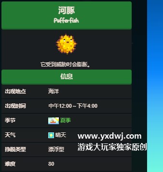 星露谷物语河豚图片