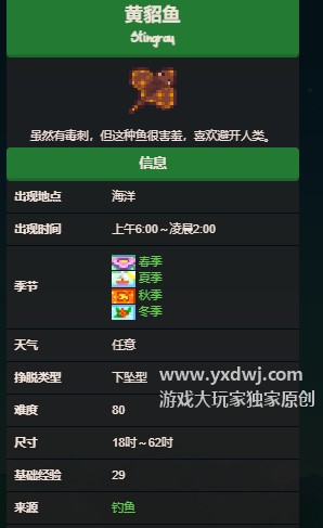 星露谷 黄貂鱼图片